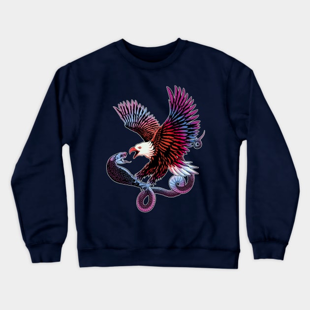 Eagle and Snake Graphic Design Crewneck Sweatshirt by TMBTM